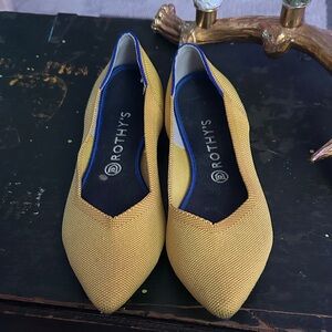 Rothy's Mustard Yellow Pointed Flats